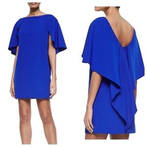 Milly royal blue draped back mini dress 10